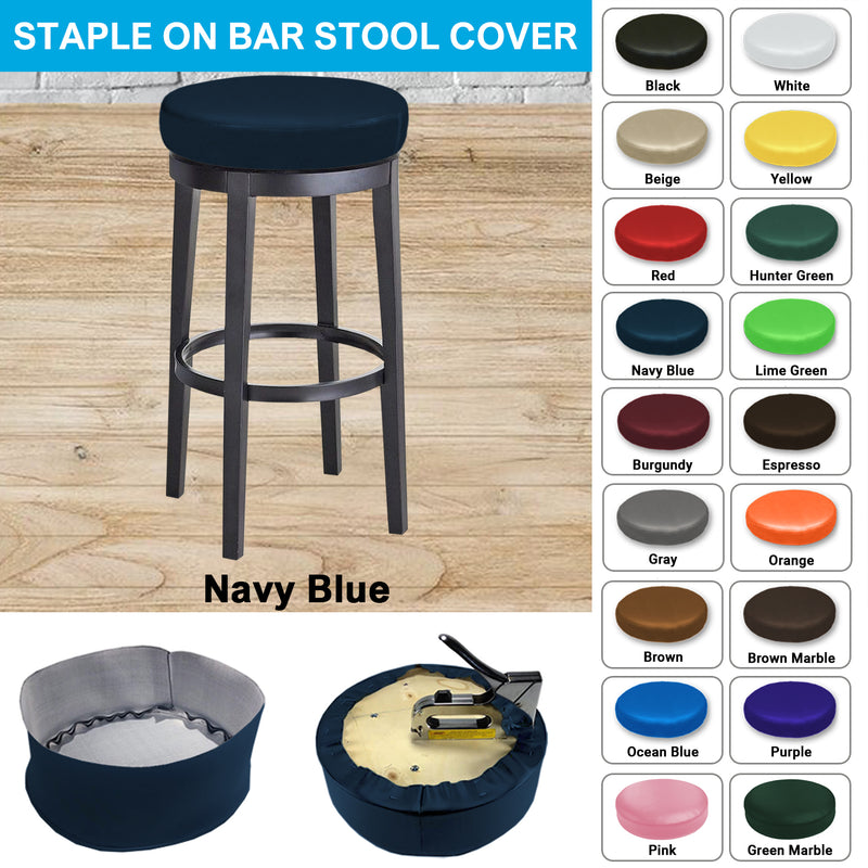 Navy Blue Vinyl Bar Stool Cover Replacement