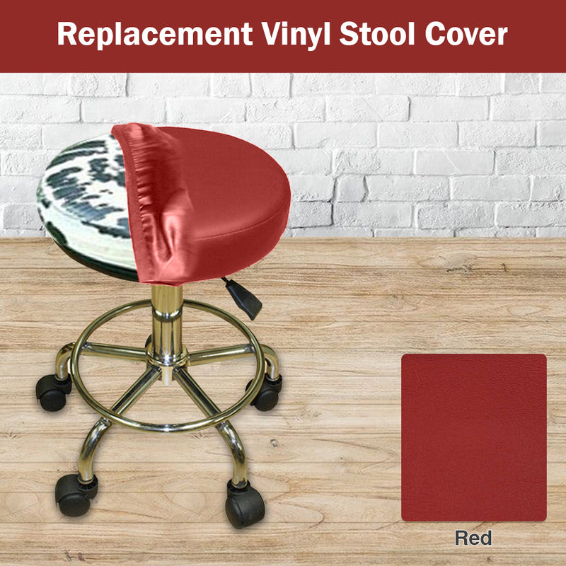 Red Vinyl Staple on Bar Stool Cover Replacement