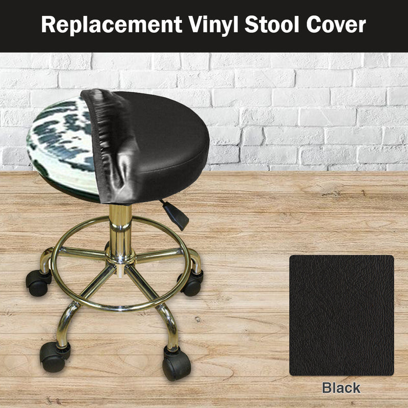 Black Vinyl Staple On Stool Cover