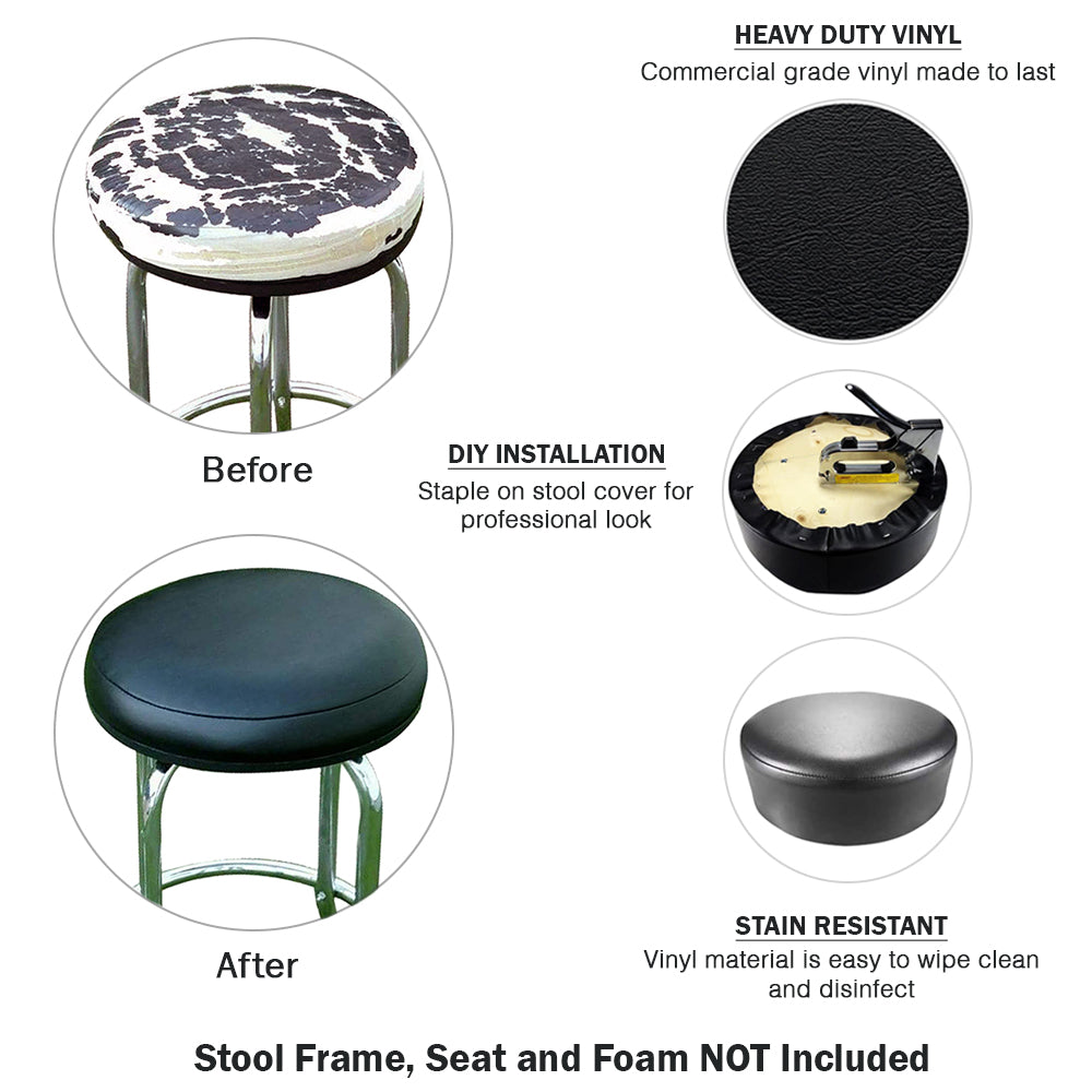 Brown Marble Vinyl Staple On Stool Cover