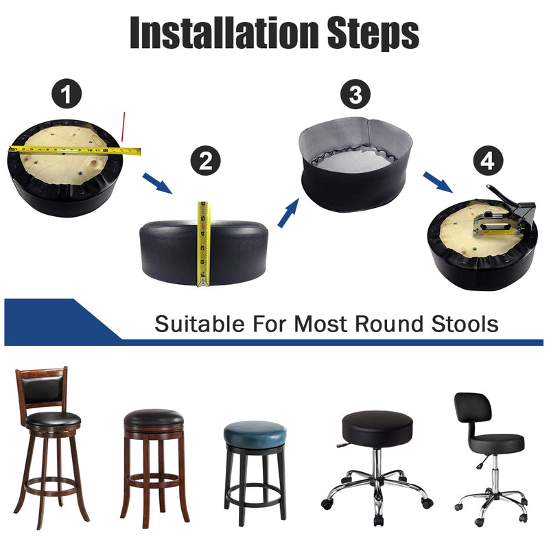 Beige Vinyl Staple On Bar Stool Cover Replacement