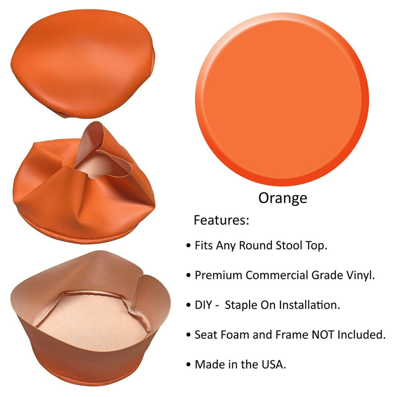 Orange Vinyl Bar Stool Cover Replacement